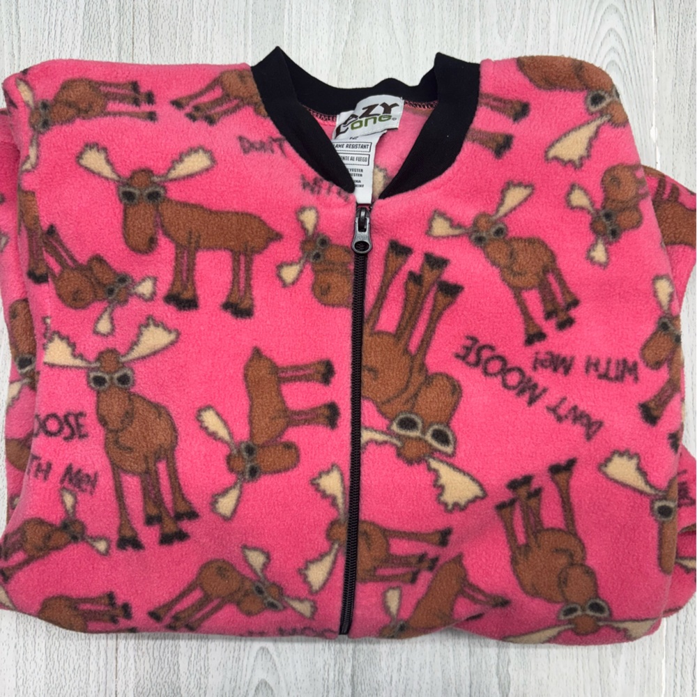 Lazy One Onesie - Kids Size 12/Women's xsmall Moose print.